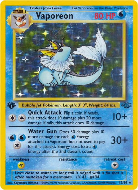 Vaporeon - 12/64 - Unlimited Holofoil Rare Holo