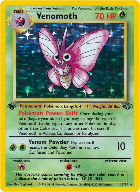 Venomoth - 13/64 - Unlimited Holofoil Rare Holo