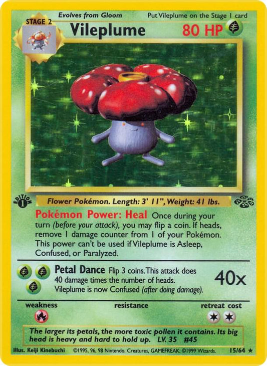 Vileplume - 15/64 - Unlimited Holofoil Rare Holo