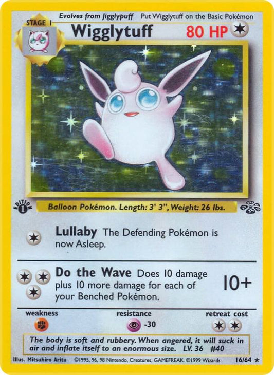 Wigglytuff - 16/64 - 1st Edition Holofoil Rare Holo