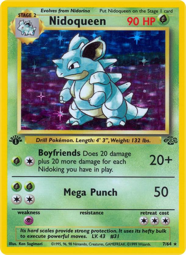 Nidoqueen - 7/64 - Unlimited Holofoil Rare Holo