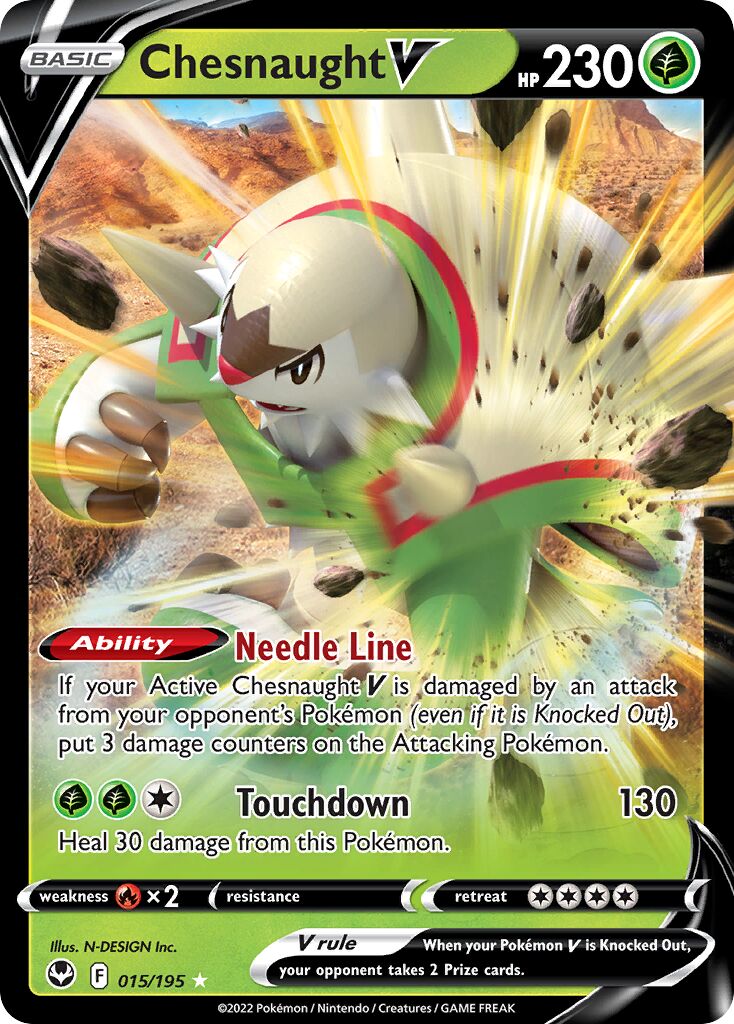 Chesnaught V - 015/195 - Holo Rare V