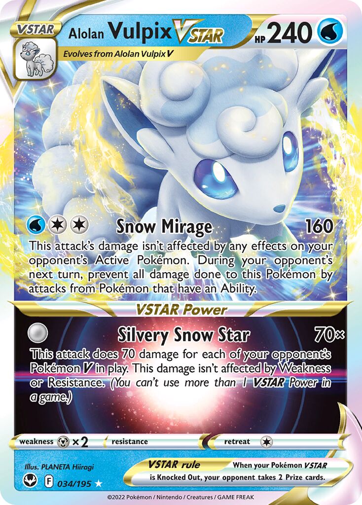 Alolan Vulpix VSTAR - 034/195 - Holo Rare VSTAR
