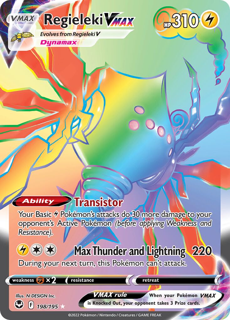 Regieleki VMAX - 198/195 - Rare Rainbow