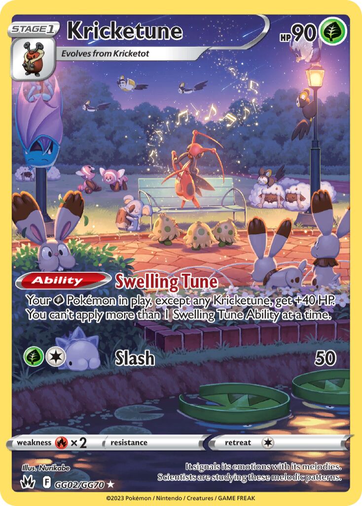 Kricketune - GG02/GG70 - Rare Holo