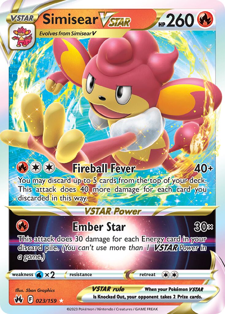 Simisear VSTAR - 023/159 - Holo Rare VSTAR