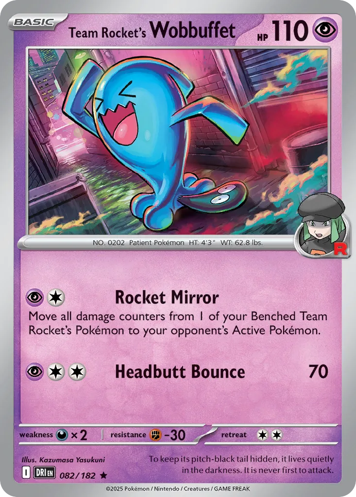 Team Rocket's Wobbuffet - 082/182 - Rare