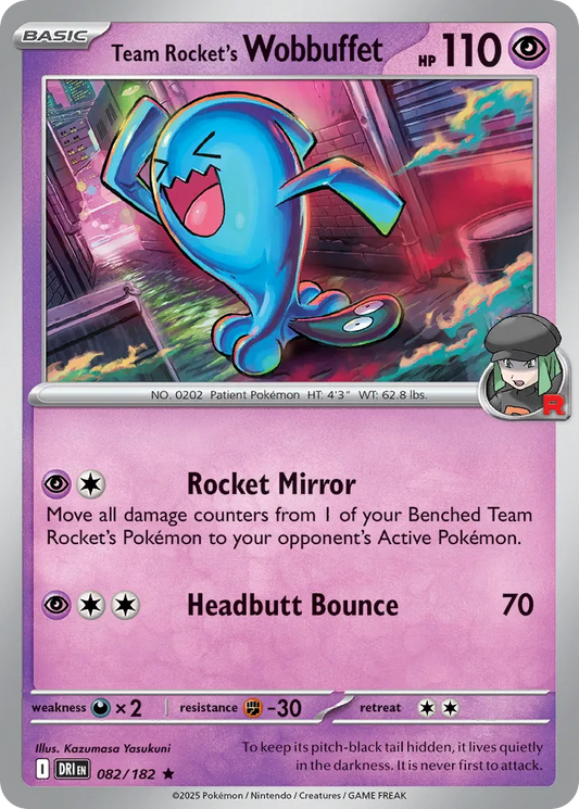 Team Rocket's Wobbuffet - 082/182 - Rare