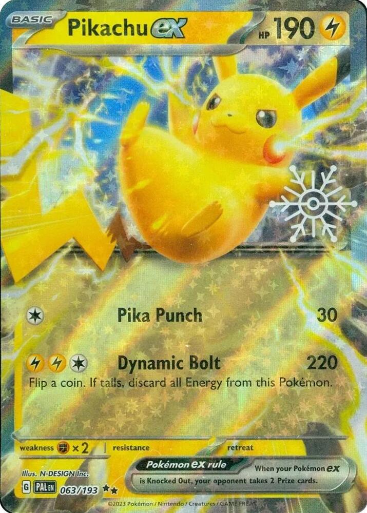 Pikachu ex (Holiday Calendar) - 063/193 - Double Rare