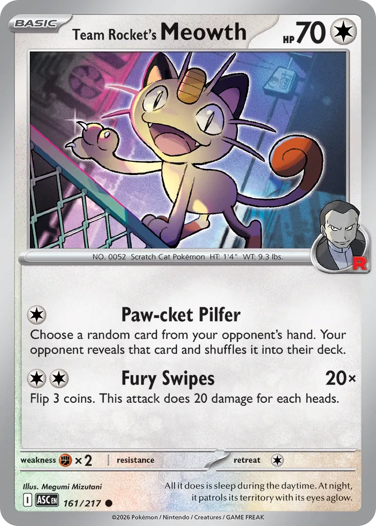 Team Rocket's Meowth - 161/217 - Common