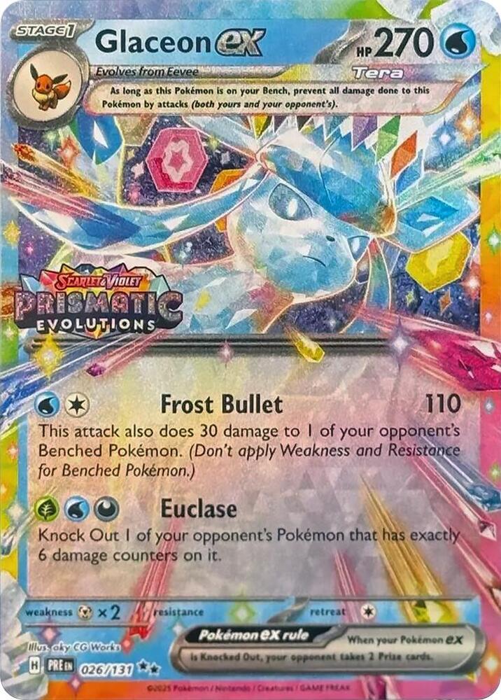 Glaceon ex - 026/131 (Prismatic Evolutions Stamp) - 026/131 - Promo