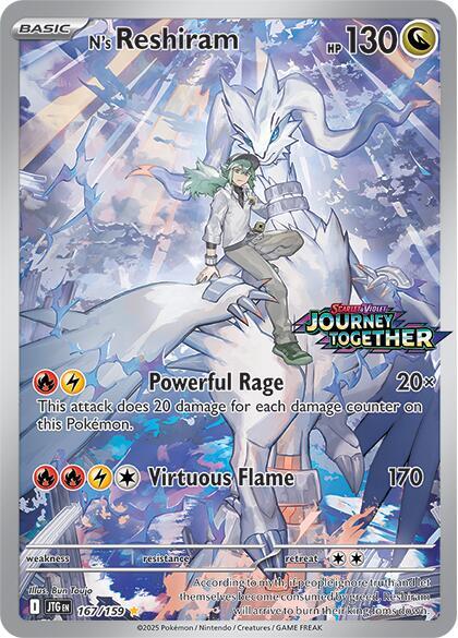 N's Reshiram - 167/159 (Journey Together Stamped) - 167/159 - Illustration Rare
