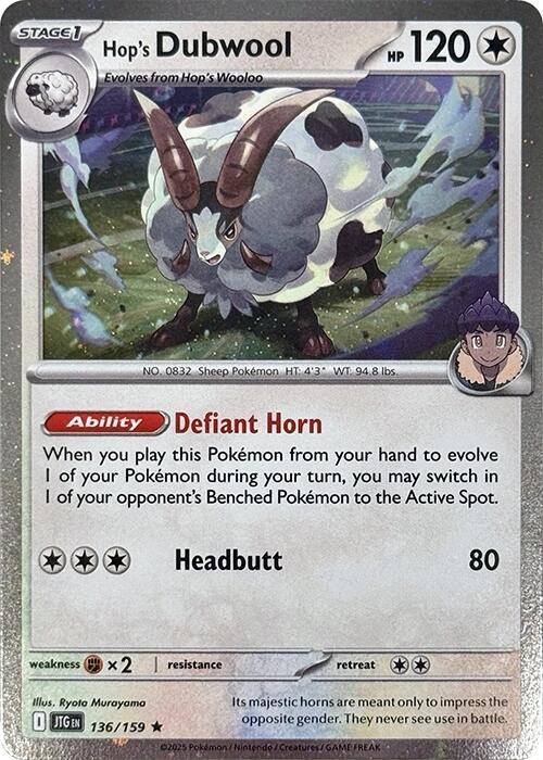 Hop's Dubwool (Cosmos Holo) - 136/159 - Holo Rare