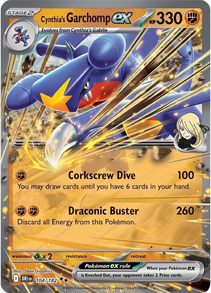 Cynthia's Garchomp ex - 104/182 - Double Rare