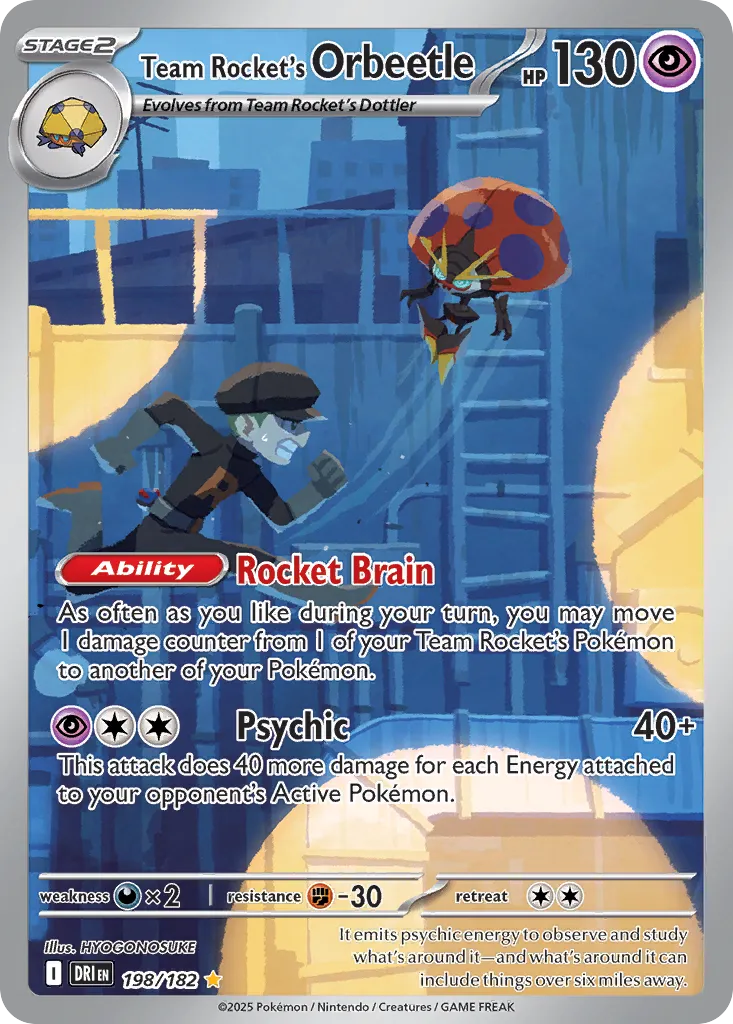 Team Rocket's Orbeetle - 198/182 - Illustration Rare