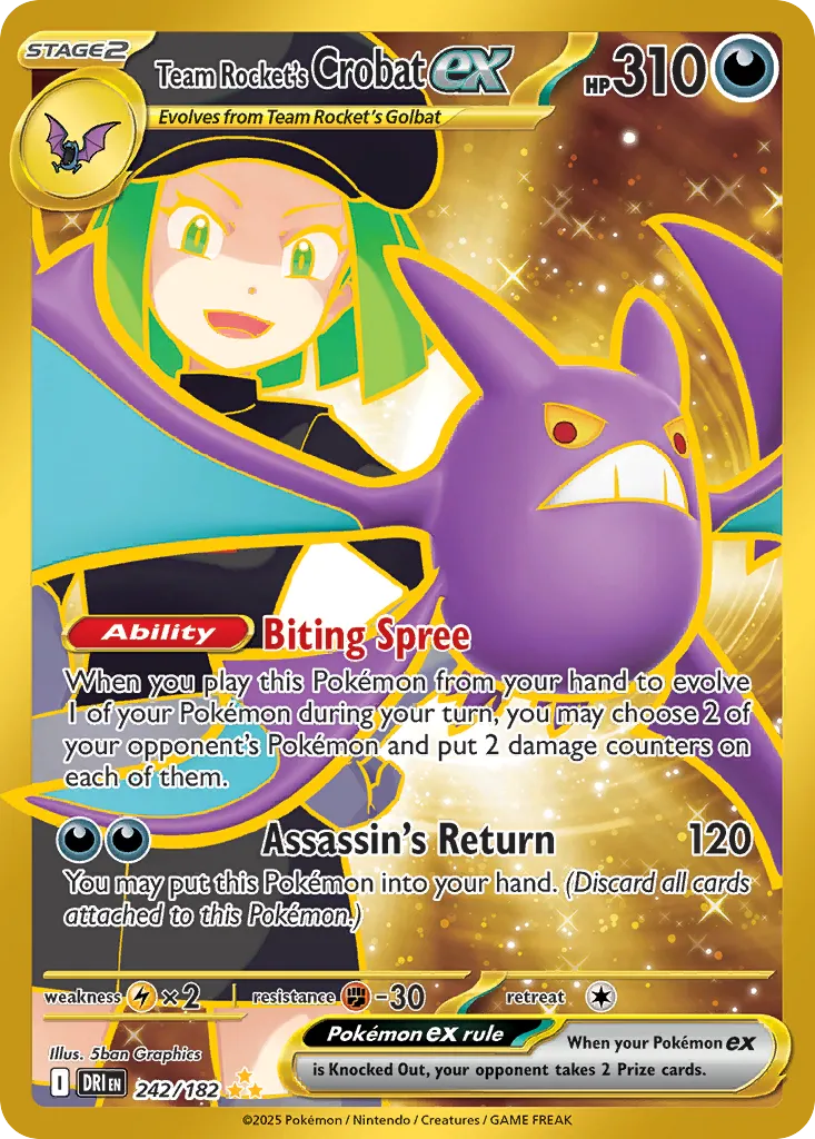Team Rocket's Crobat ex - 242/182 - Hyper Rare