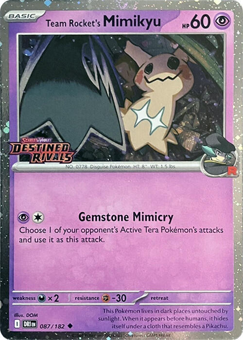 Team Rocket's Mimikyu (Prerelease) - 087/182 - Uncommon