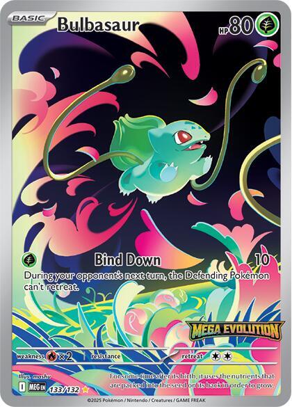 Bulbasaur - 133/132 (Mega Evolution Stamped) - 133/132 - Illustration Rare