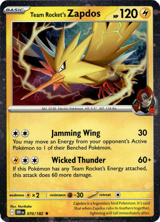 Team Rocket's Zapdos - 070/182 (Cosmos Holo) - 070/182 - Promo