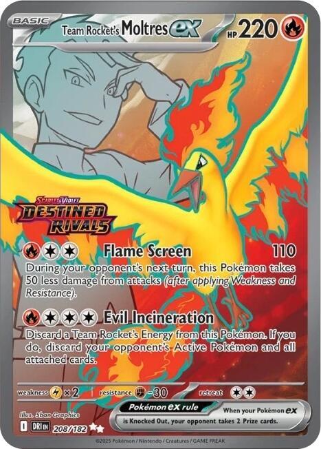 Team Rocket's Moltres ex - 208/182 (Destined Rivals Stamp) - 208/182 - Double Rare