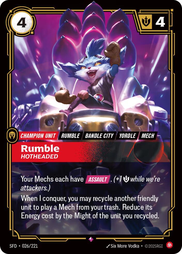 Rumble - Hotheaded - 026/221 - Rare