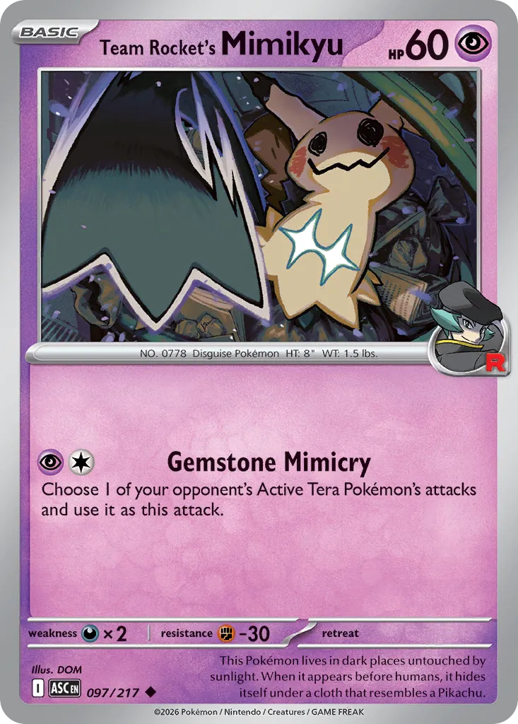 Team Rocket's Mimikyu - 097/217 - Uncommon