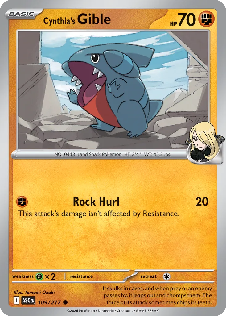 Cynthia's Gible - 109/217 - Common