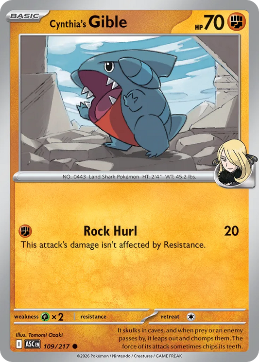 Cynthia's Gible - 109/217 - Common