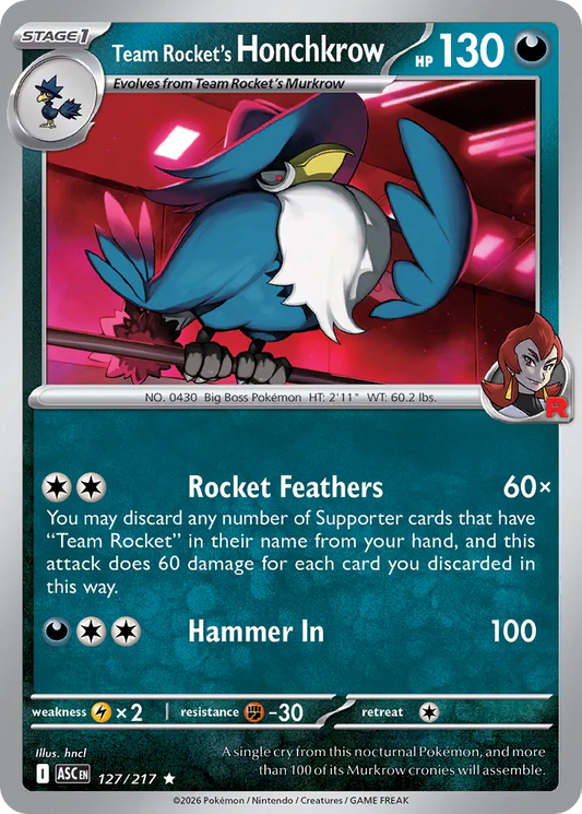 Team Rocket's Honchkrow - 127/217 - Rare