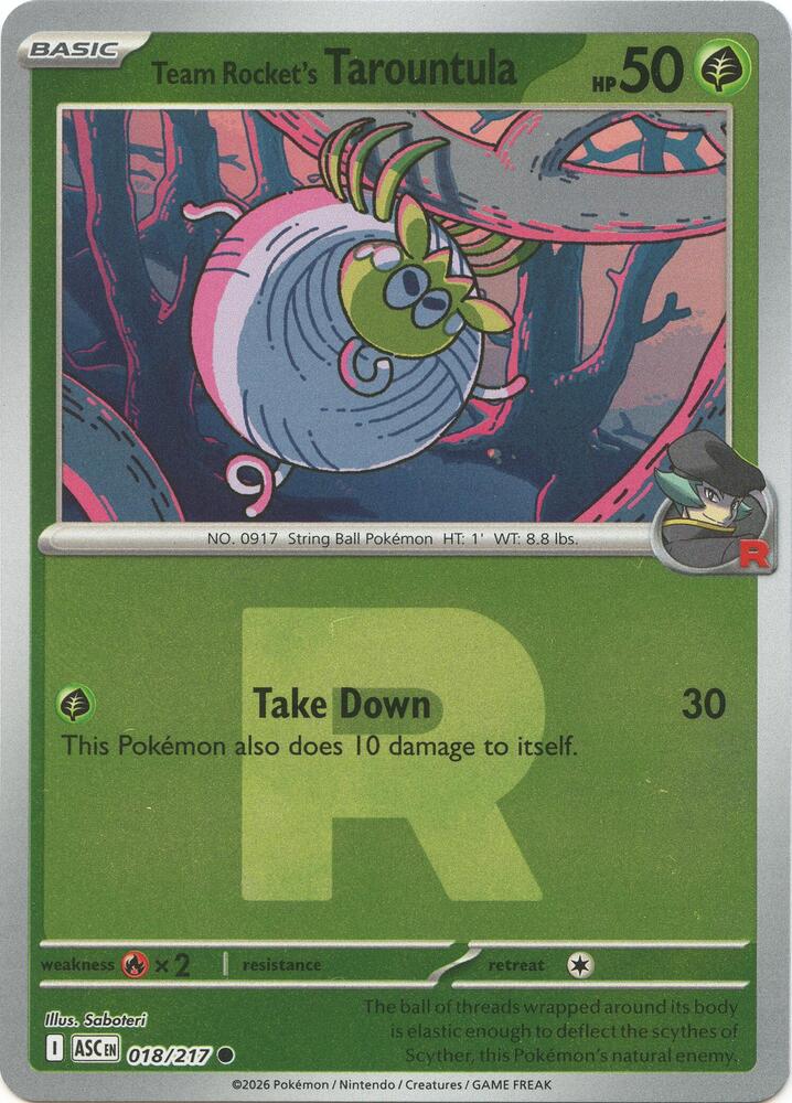 Team Rocket's Tarountula (Team Rocket) - 018/217 - Common