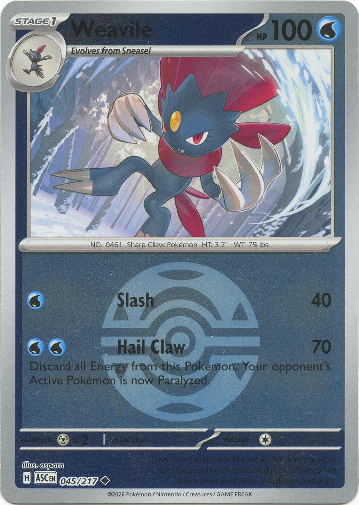 Weavile - 045/217 (Dusk Ball) - 045/217 - Uncommon