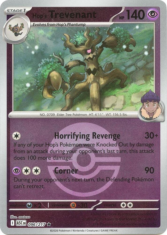 Hop's Trevenant - 096/217 (Poke Ball) - 096/217 - Rare