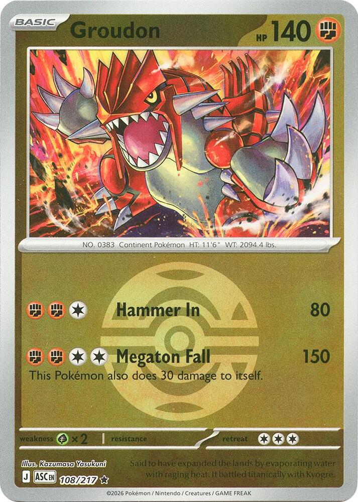 Groudon (Dusk Ball) - 108/217 - Rare