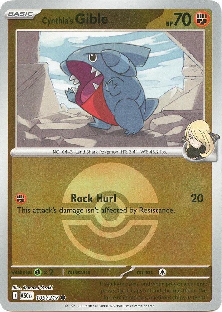 Cynthia's Gible (Poke Ball) - 109/217 - Common