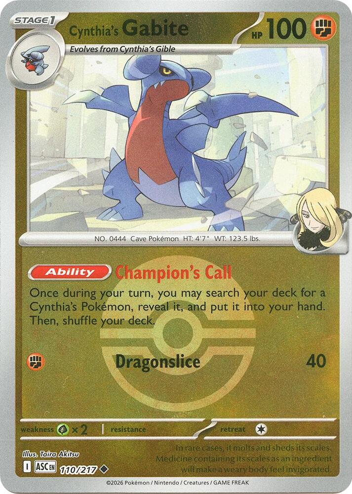 Cynthia's Gabite (Poke Ball) - 110/217 - Uncommon