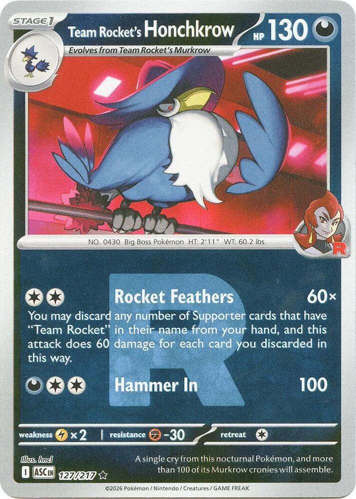 Team Rocket's Honchkrow (Team Rocket) - 127/217 - Rare