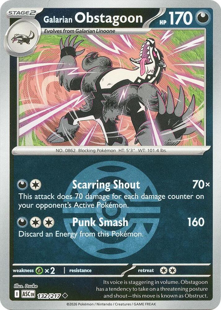 Galarian Obstagoon - 132/217 (Dusk Ball) - 132/217 - Uncommon