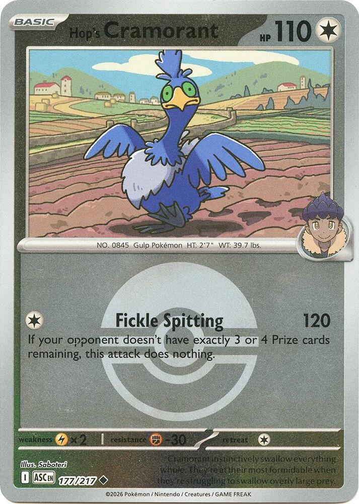 Hop's Cramorant (Poke Ball) - 177/217 - Uncommon