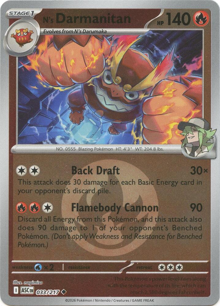 N's Darmanitan (Energy Symbol Pattern) - 033/217 - Uncommon