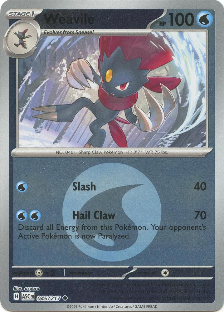 Weavile - 045/217 (Energy Symbol Pattern) - 045/217 - Uncommon