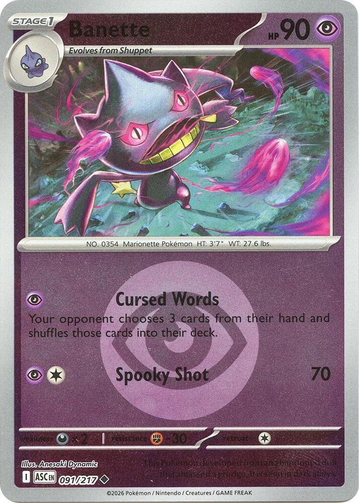 Banette - 091/217 (Energy Symbol Pattern) - 091/217 - Uncommon