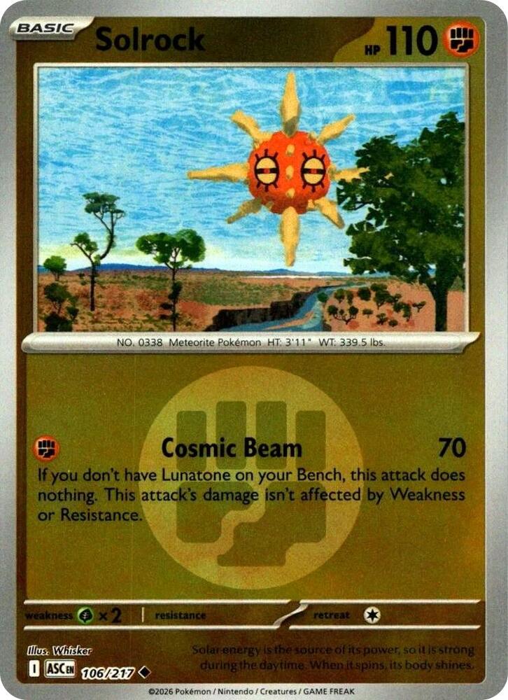 Solrock (Energy Symbol Pattern) - 106/217 - Uncommon