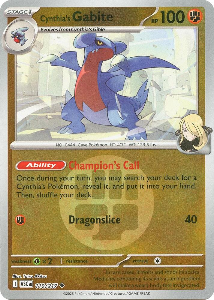 Cynthia's Gabite (Energy Symbol Pattern) - 110/217 - Uncommon