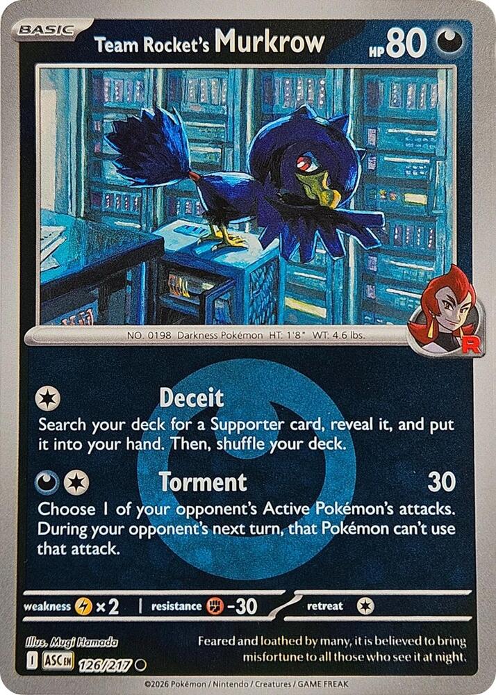 Team Rocket's Murkrow (Energy Symbol Pattern) - 126/217 - Common