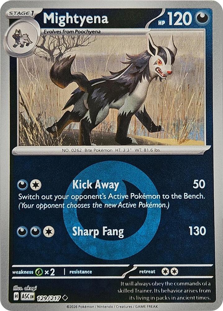Mightyena - 129/217 (Energy Symbol Pattern) - 129/217 - Uncommon