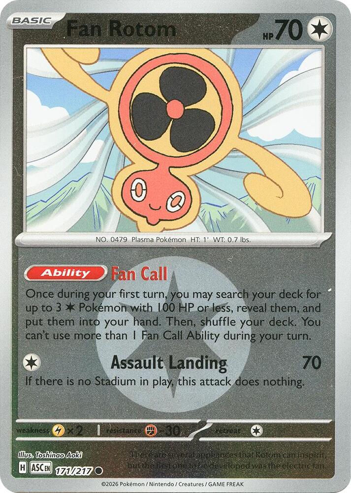 Fan Rotom - 171/217 (Energy Symbol Pattern) - 171/217 - Common