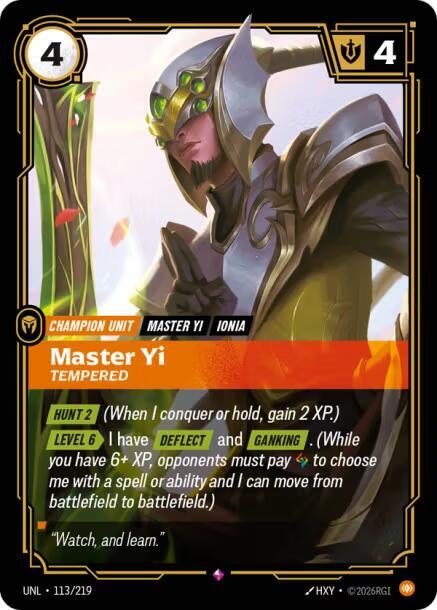Master Yi - Tempered - 113/219 - Rare
