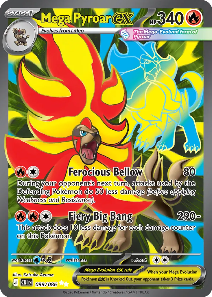 Mega Pyroar ex - 099/086 - Ultra Rare