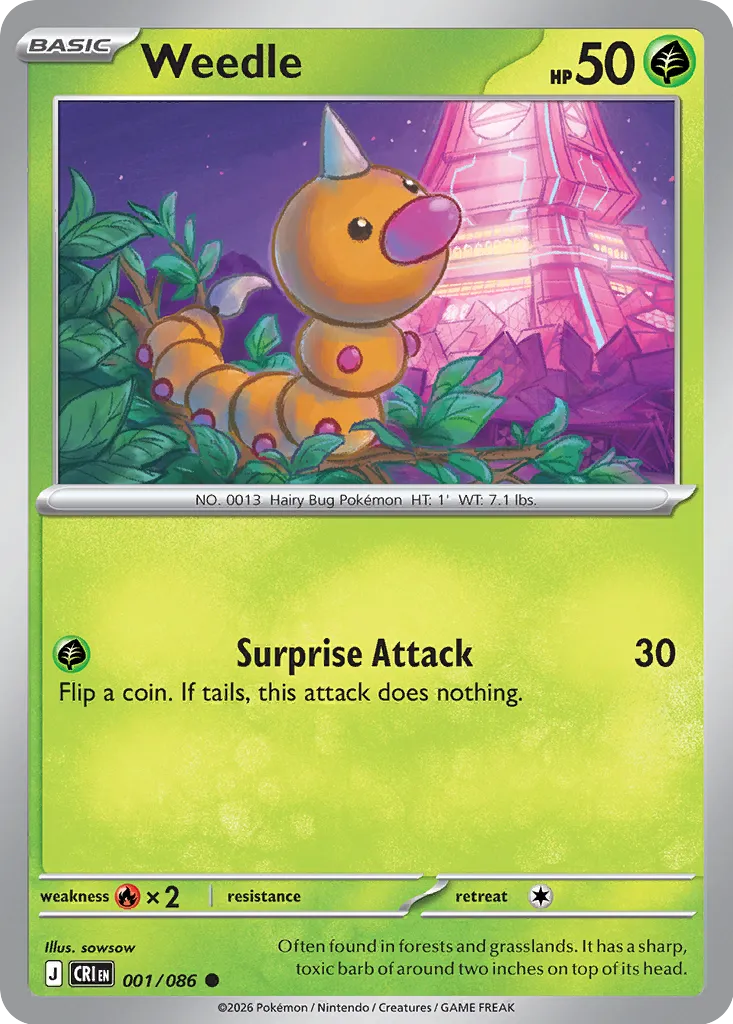 Weedle - 001/086 - Common