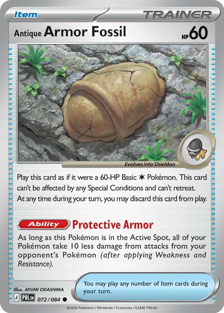Antique Armor Fossil - 072/084 - Common